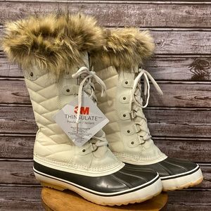 Portland Boot Company Womens Faux Fur Rain Snow 12in Boots - Size 9